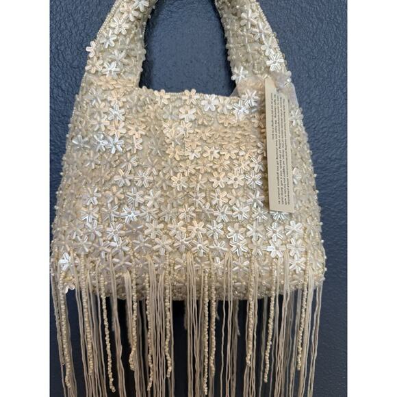 Viral 🔥 Handcrafted in India Floral Fully Beaded Handbag~Fringes Boho NWT - Picture 3 of 7